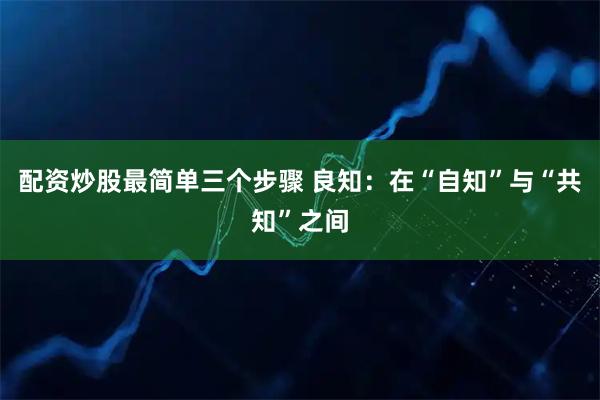 配资炒股最简单三个步骤 良知：在“自知”与“共知”之间